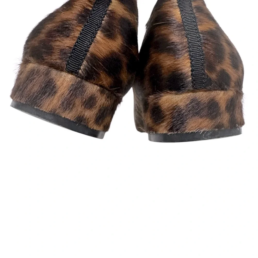 Boden Calf Hair Leopard‎ Print Almond Toe Flats Loafer Sz 6